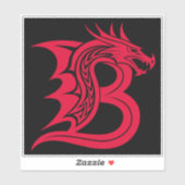 Sticker Dragon Styled Letter B, Dragon Alphabet, Monogram (Feuille)