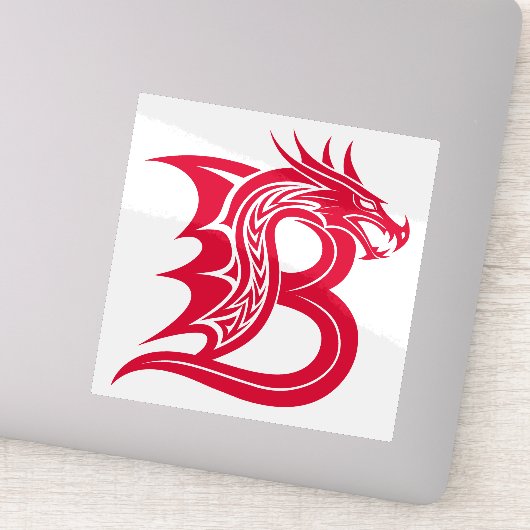 Sticker Dragon Styled Letter B, Dragon Alphabet, Monogram (Détail)