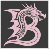Sticker Dragon Styled Letter B, Dragon Alphabet, Monogram (Devant)