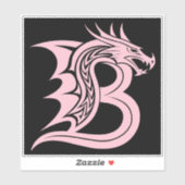 Sticker Dragon Styled Letter B, Dragon Alphabet, Monogram (Feuille)