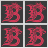 Sticker Dragon Styled Letter B, Dragon Alphabet, Monogram (Devant)