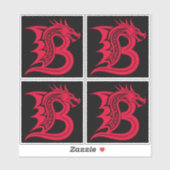 Sticker Dragon Styled Letter B, Dragon Alphabet, Monogram (Feuille)