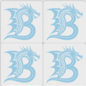 Sticker Dragon Styled Letter B, Dragon Alphabet, Monogram (Devant)