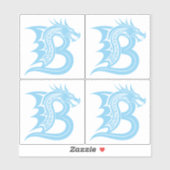 Sticker Dragon Styled Letter B, Dragon Alphabet, Monogram (Feuille)