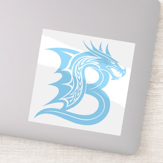 Sticker Dragon Styled Letter B, Dragon Alphabet, Monogram (Détail)