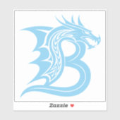 Sticker Dragon Styled Letter B, Dragon Alphabet, Monogram (Feuille)