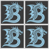 Sticker Dragon Styled Letter B, Dragon Alphabet, Monogram (Devant)