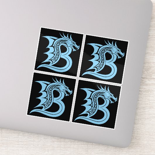 Sticker Dragon Styled Letter B, Dragon Alphabet, Monogram (Détail)