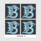 Sticker Dragon Styled Letter B, Dragon Alphabet, Monogram (Feuille)