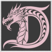 Sticker Dragon Styled Letter D, Dragon Alphabet, Monogram (Devant)