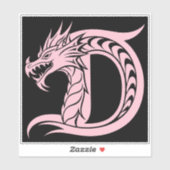 Sticker Dragon Styled Letter D, Dragon Alphabet, Monogram (Feuille)