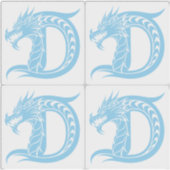 Sticker Dragon Styled Letter D, Dragon Alphabet, Monogram (Devant)