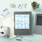 Sticker Dragon Styled Letter D, Dragon Alphabet, Monogram (Couverture iPad)