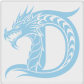 Sticker Dragon Styled Letter D, Dragon Alphabet, Monogram (Devant)