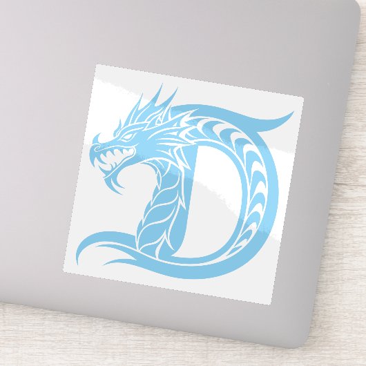 Sticker Dragon Styled Letter D, Dragon Alphabet, Monogram (Détail)