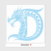 Sticker Dragon Styled Letter D, Dragon Alphabet, Monogram (Feuille)