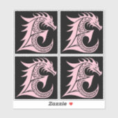 Sticker Dragon Styled Letter E, Dragon Alphabet, Monogram (Feuille)