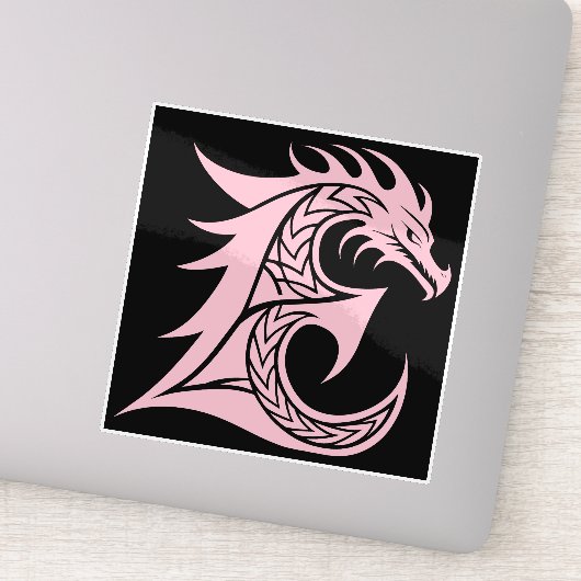 Sticker Dragon Styled Letter E, Dragon Alphabet, Monogram (Détail)