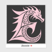 Sticker Dragon Styled Letter E, Dragon Alphabet, Monogram (Feuille)