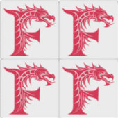 Sticker Dragon Styled Letter F, Dragon Alphabet, Monogram (Devant)
