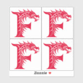 Sticker Dragon Styled Letter F, Dragon Alphabet, Monogram (Feuille)