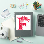 Sticker Dragon Styled Letter F, Dragon Alphabet, Monogram (Couverture iPad)