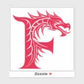 Sticker Dragon Styled Letter F, Dragon Alphabet, Monogram (Feuille)