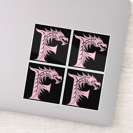 Sticker Dragon Styled Letter F, Dragon Alphabet, Monogram (Détail)