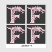 Sticker Dragon Styled Letter F, Dragon Alphabet, Monogram (Feuille)