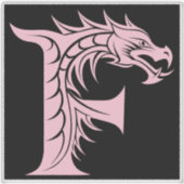 Sticker Dragon Styled Letter F, Dragon Alphabet, Monogram (Devant)