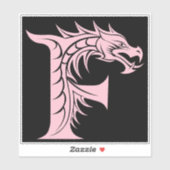 Sticker Dragon Styled Letter F, Dragon Alphabet, Monogram (Feuille)