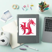 Sticker Dragon Styled Letter H, Dragon Alphabet, Monogram (Couverture iPad)
