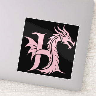 Sticker Dragon Styled Letter H, Dragon Alphabet, Monogram
