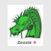 Sticker Dragon vert (Feuille)