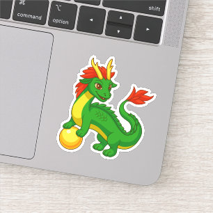 Sticker Dragon vert chinois
