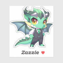 Dragon vert en costume