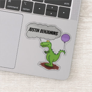 Sticker Dragon vert mignon et drôle avec dessin animé fumé