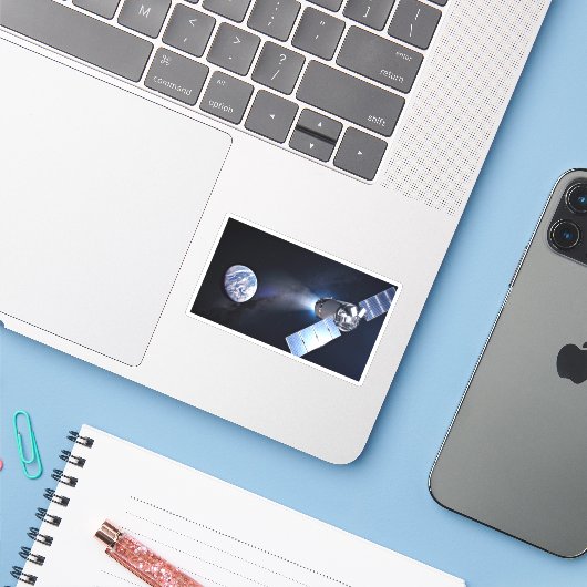 Sticker Dragon Xl Spacecraft Avec Planète Terre À Distance (Ordinateur portable avec iPhone)