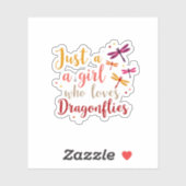 Sticker Dragonflies Animals Women Gift Idea Dragonfly (1) (Feuille)