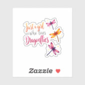 Sticker Dragonflies Animals Women Gift Idea Dragonfly (2) (Feuille)