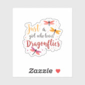 Sticker Dragonflies Animals Women Gift Idea Dragonfly (3) (Feuille)