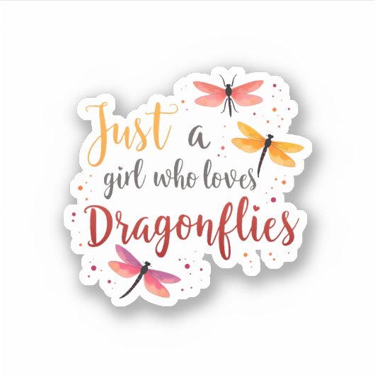 Sticker Dragonflies Animals Women Gift Idea Dragonfly (3) (Devant)