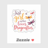 Sticker Dragonflies Animals Women Gift Idea Dragonfly (4) (Feuille)