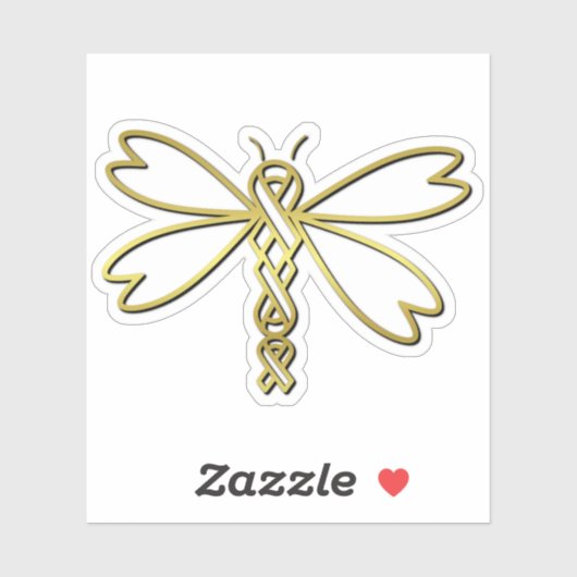 Sticker Dragonfly avec des rubans de cancer (Feuille)
