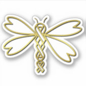 Sticker Dragonfly avec des rubans de cancer (Devant)