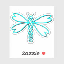 Dragonfly avec des rubans de cancer
