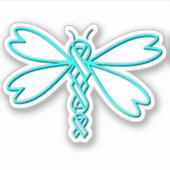 Sticker Dragonfly avec des rubans de cancer (Devant)