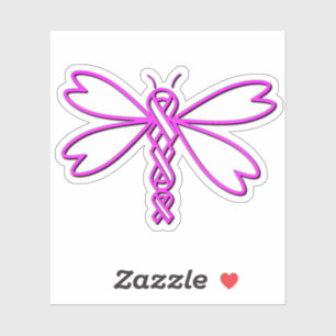 Sticker Dragonfly avec des rubans de cancer