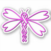 Sticker Dragonfly avec des rubans de cancer (Devant)