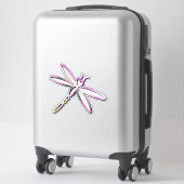 Sticker Dragonfly avec tête cardiaque (Sur valise)
